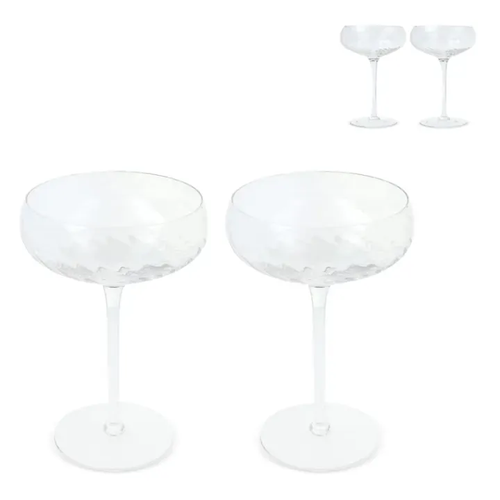 Byon Opacity set of 2 champagne glasses with stylish glass pattern 300ml - LT53026 (gadzety reklamowe)